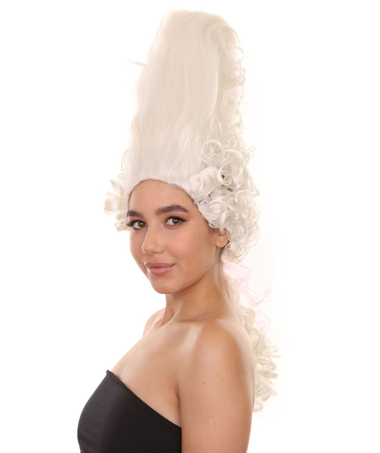 ウィメンズ コロニアルビーハイブホワイトウィッグ H-4152 プレミアムウィッグコレクション 通気性のキャップレスキャップ
