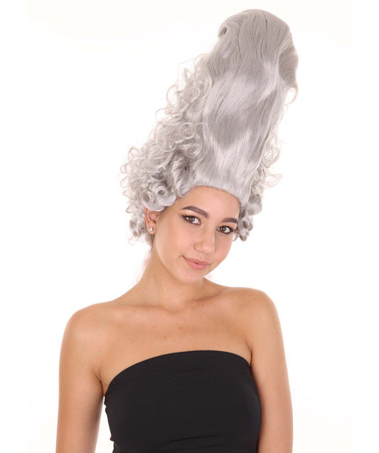 ウィメンズ コロニアルビーハイブウィッグ グレーヒストリカルウィッグ H-4148 プレミアム通気性のキャップレスキャップ