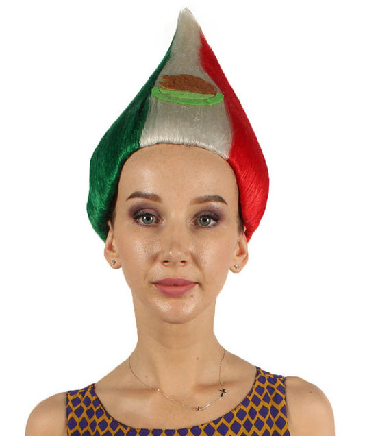 女性用コスプレウィッグ メキシコ国旗 トロールスタイル H-4004 国の誇り ハロウィンウィッグ プレミアム通気性キャップレスキャップ