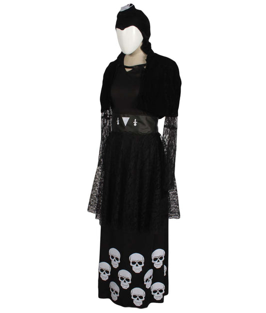 大人用 JCH-096!がい骨をあしらった黒魔術師風コスチューム!パーティーや仮装、ハロウィンにもおすすめ。