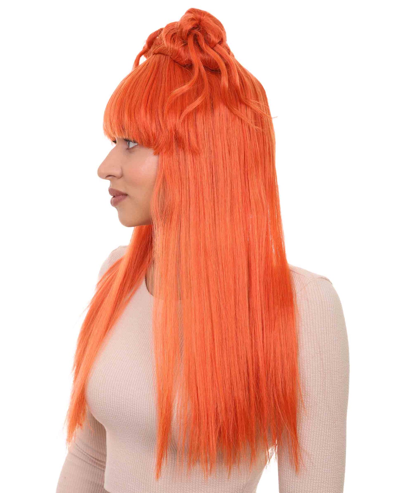 Wigs2you ハロウィン パーティー プレミアム レディース H-1198 快適なフィット感 オレンジ アジアン プリンセス ウィッグ