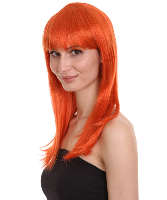 Wigs2you ハロウィン パーティー プレミアム レディース H-1039 とても快適なグラマー グリーン ウィッグ オレンジ色