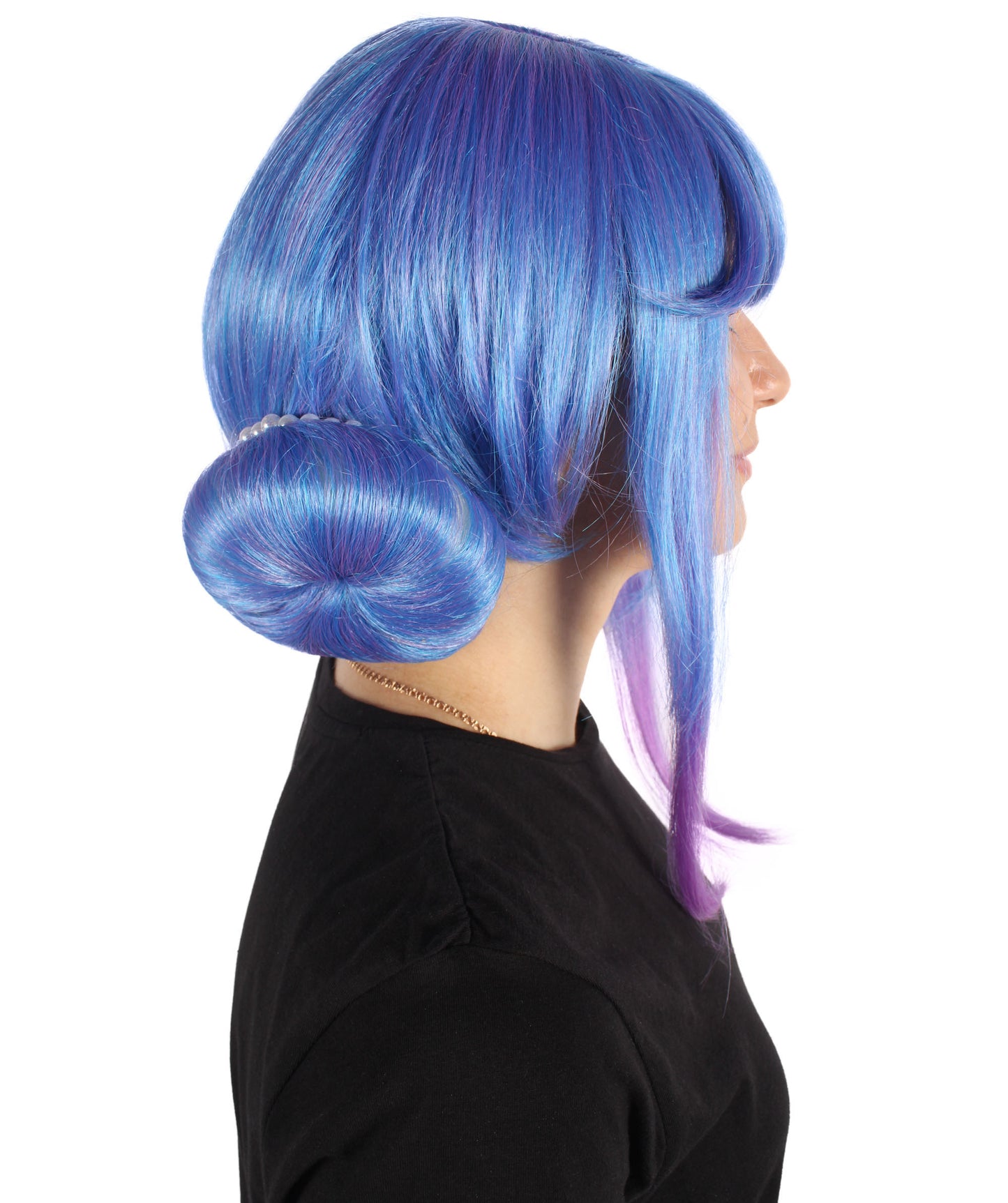 Wigs2you H-6930 大人用 レディース クリスタルローズ ダブルバン ブルー コスプレウィッグ|ハロウィンに最適|難燃性合成繊維