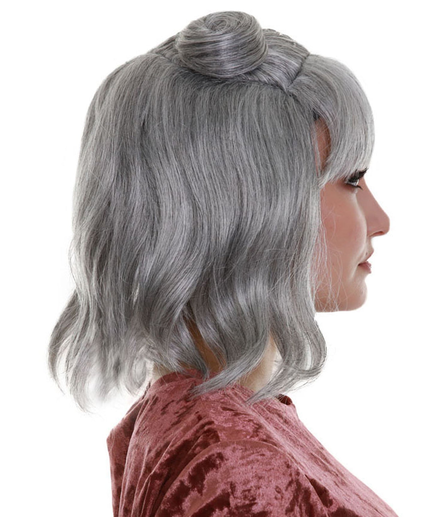 ハロウィンパーティープレミアム H-5278 女性用 グレー ストレート ショルダーレングス トレンディ スペースバンズウィッグ グレー