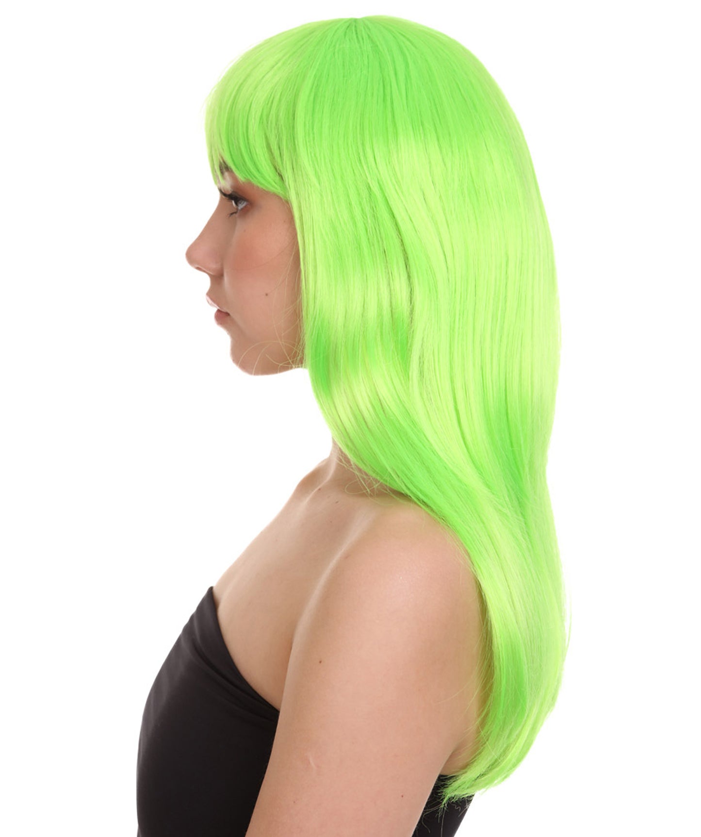 Wigs2you ハロウィンパーティープレミアムレディース H-1043 とても快適なグラマーグリーンウィッグ ライムカラー