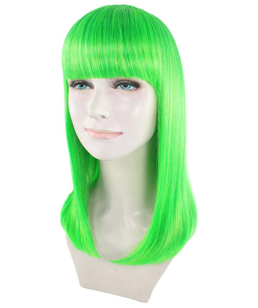 ハロウィンパーティー プレミアム レディース H-3138 グリーン ボブ ウィッグ
