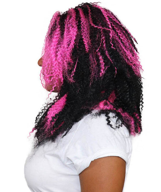 Wigs2you ハロウィンパーティープレミアムレディース H-1863 華やかに見えるヴァンパイア ブラック&ピンクウィッグ