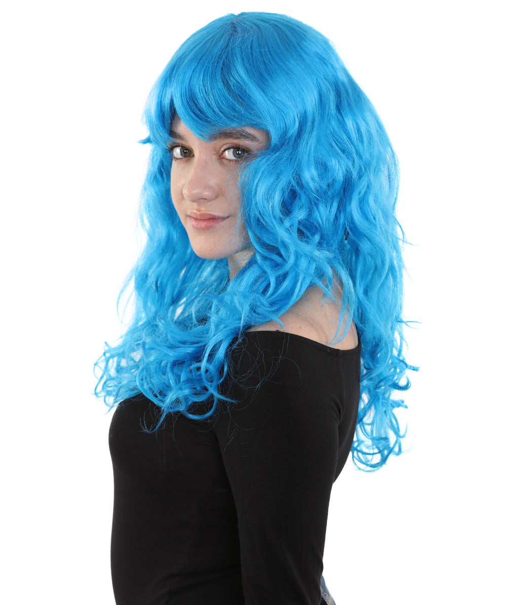 Wigs2you ハロウィンパーティープレミアム H-843 バットマン 女性ジョーカーウィッグ ネオンブルー色