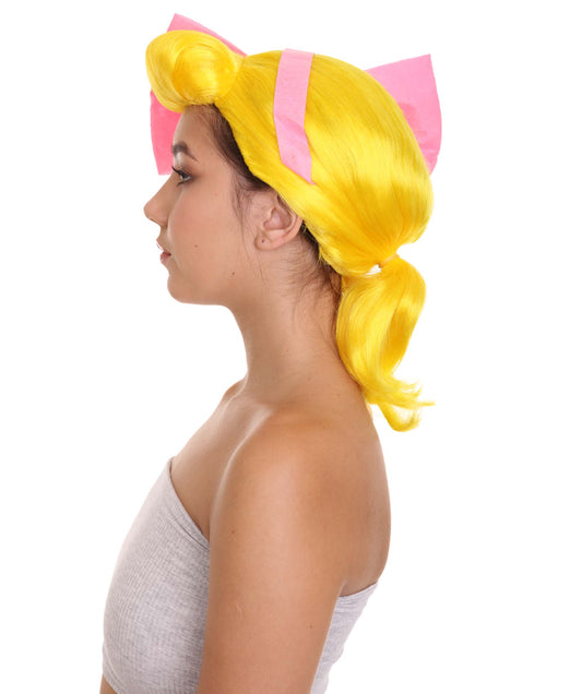 ハロウィンパーティ プレミアム H-5093 女性用 トイ・ストーリー4 スタイル イエローウィッグ ピンクリボン