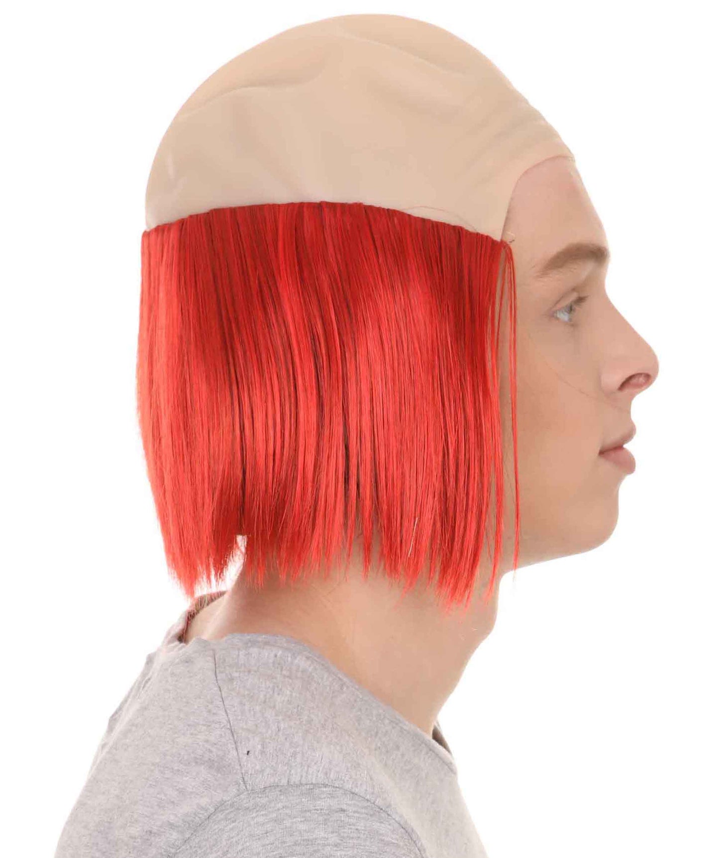 Wigs2you ハロウィンパーティープレミアム H-2137 バルドストレート男性クラウンレッドウィッグ あなたのためにカスタマイズ 男性の髪の部分の調整プロセス