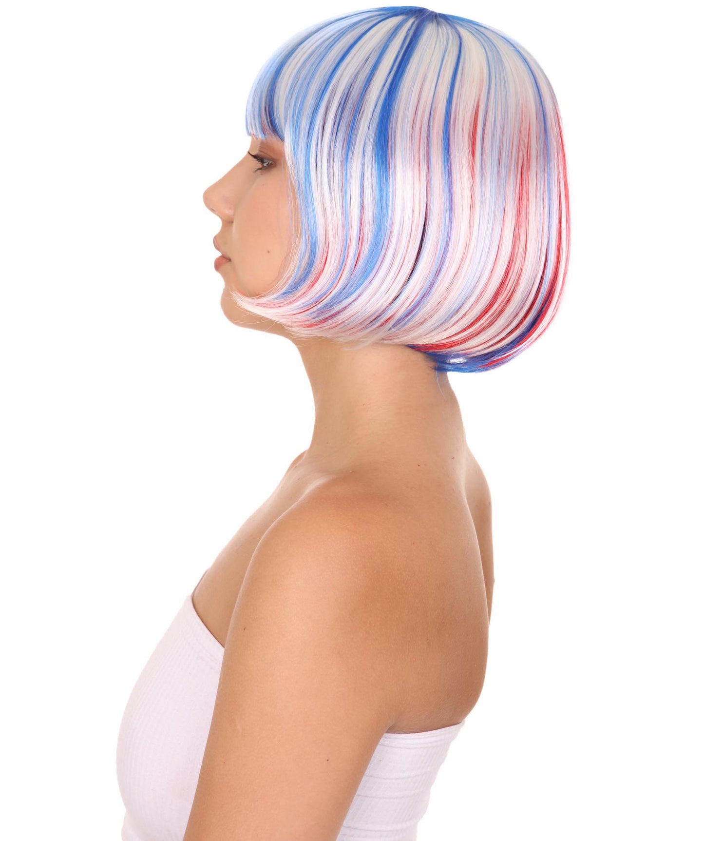 Wigs2youハロウィンパーティープレミアムレディースH-1928 着けやすい 非常に快適 パトリオティックボブウィッグ1
