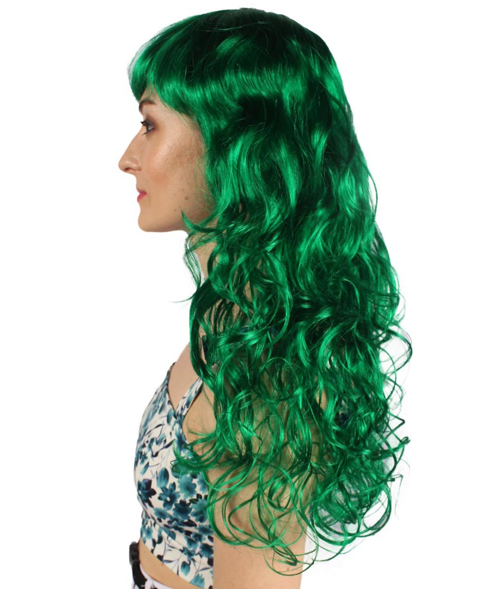 Wigs2you ハロウィン パーティー プレミアム H-817 バットマン 女性ジョーカー ウィッグ ダークグリーン色