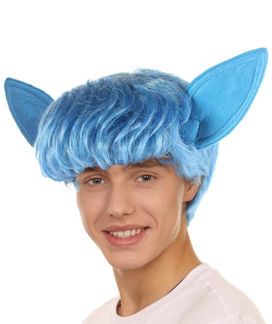 ハロウィンパーティープレミアムメンズ H-5625 エルフブルーウィッグと耳 ソフト合成繊維髪