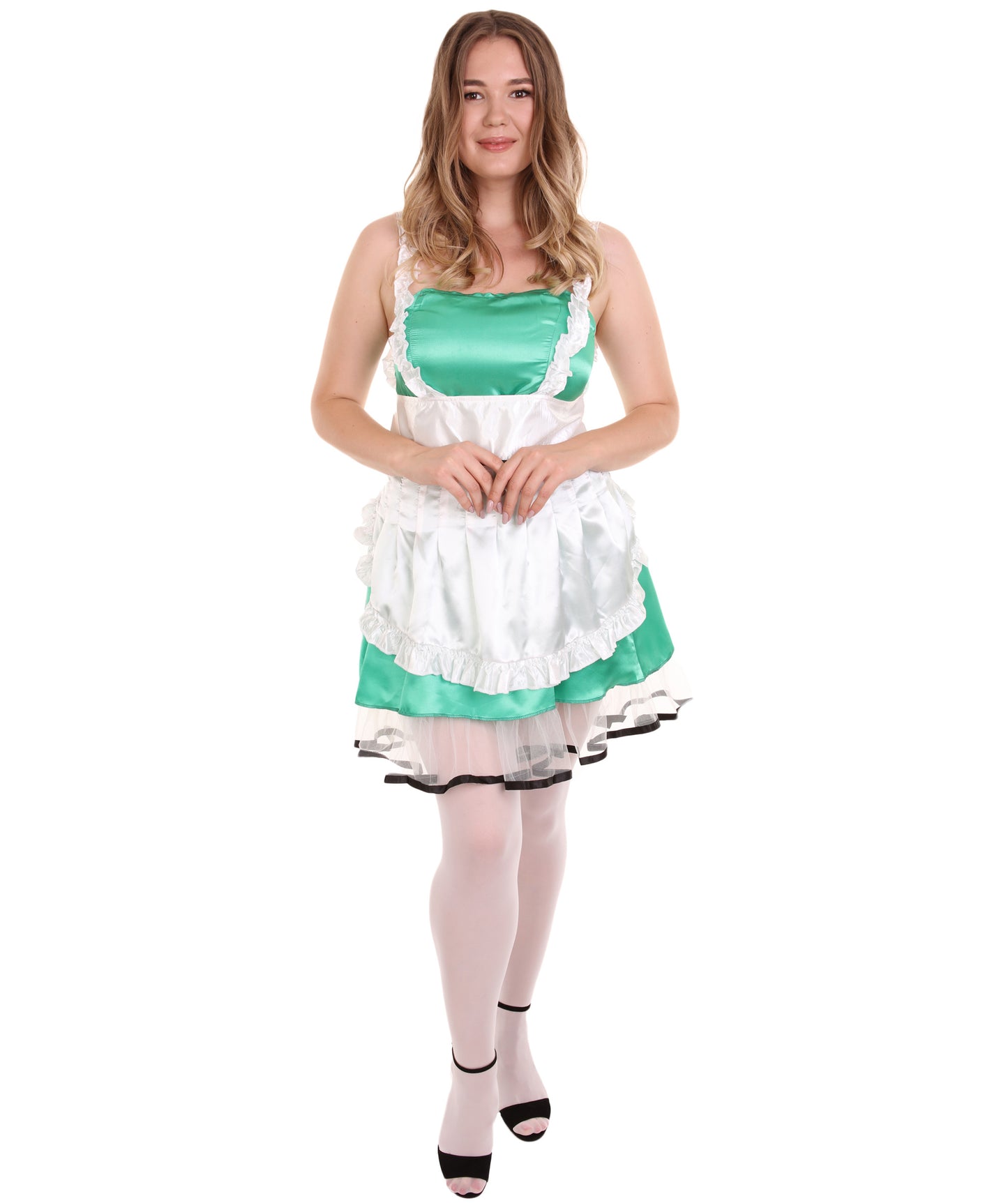 大人用女性 JCO-329_8 セクシーなフレンチメイド制服 グリーン コスプレ コスチューム