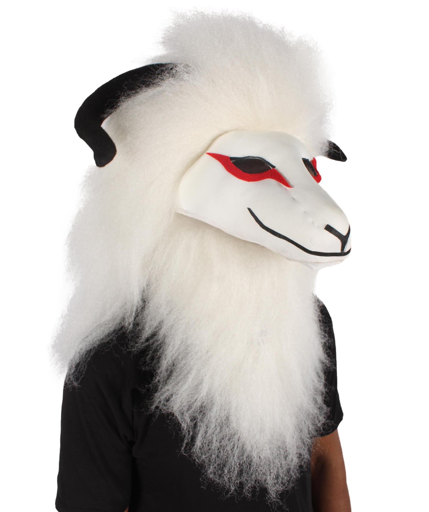 Unisex H-6199 Black & White African Unicorn Mask Perfect for Halloween and Cosplay Flame-retardant Synthetic Fiber