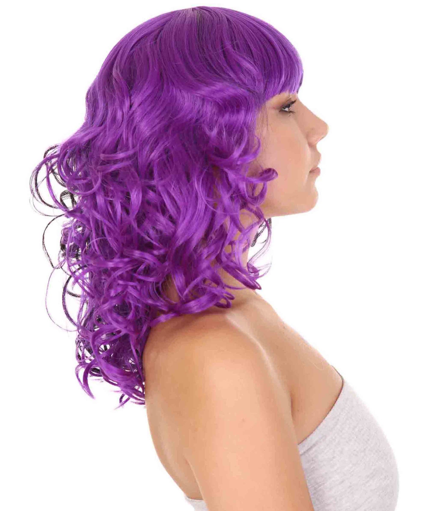 Wigs2youハロウィンパーティープレミアムレディースH-1871 着けやすい 非常に快適 限定!Melanie Martinez紫と黒のコスプレウィッグ