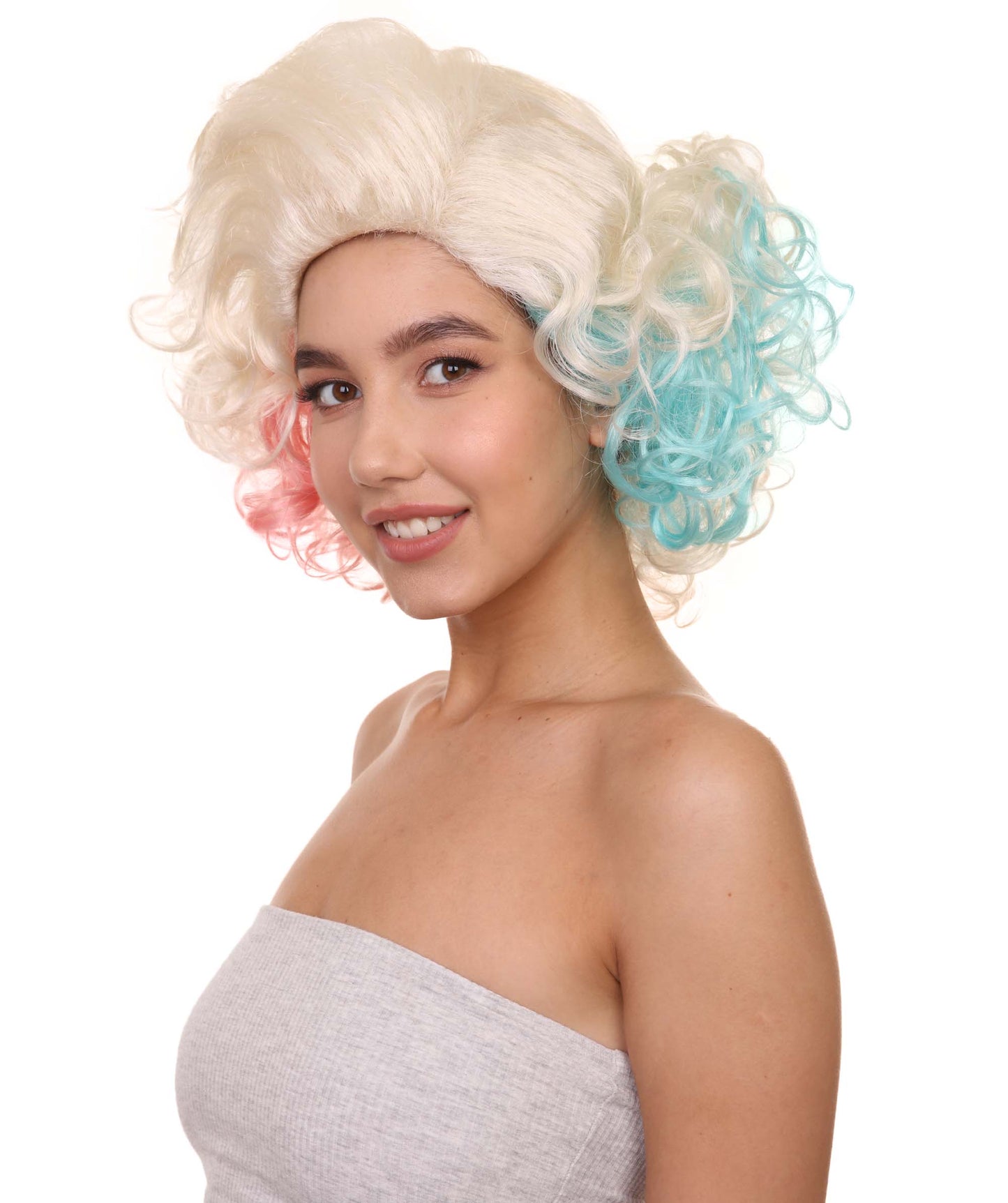 ハロウィンパーティ プレミアム H-5188 女性用 マルチカーリーショートボブウィッグ