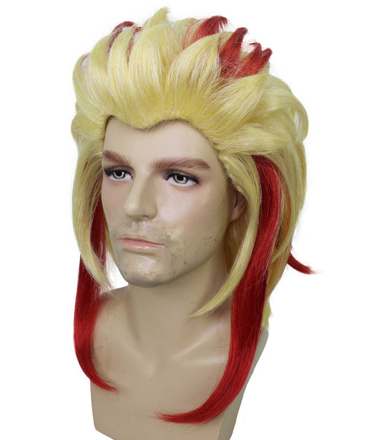 Wigs2you H-5654 メンズ アニメ デーモンハンター イエロー&レッド フレイムヘア ウィッグ 合成毛