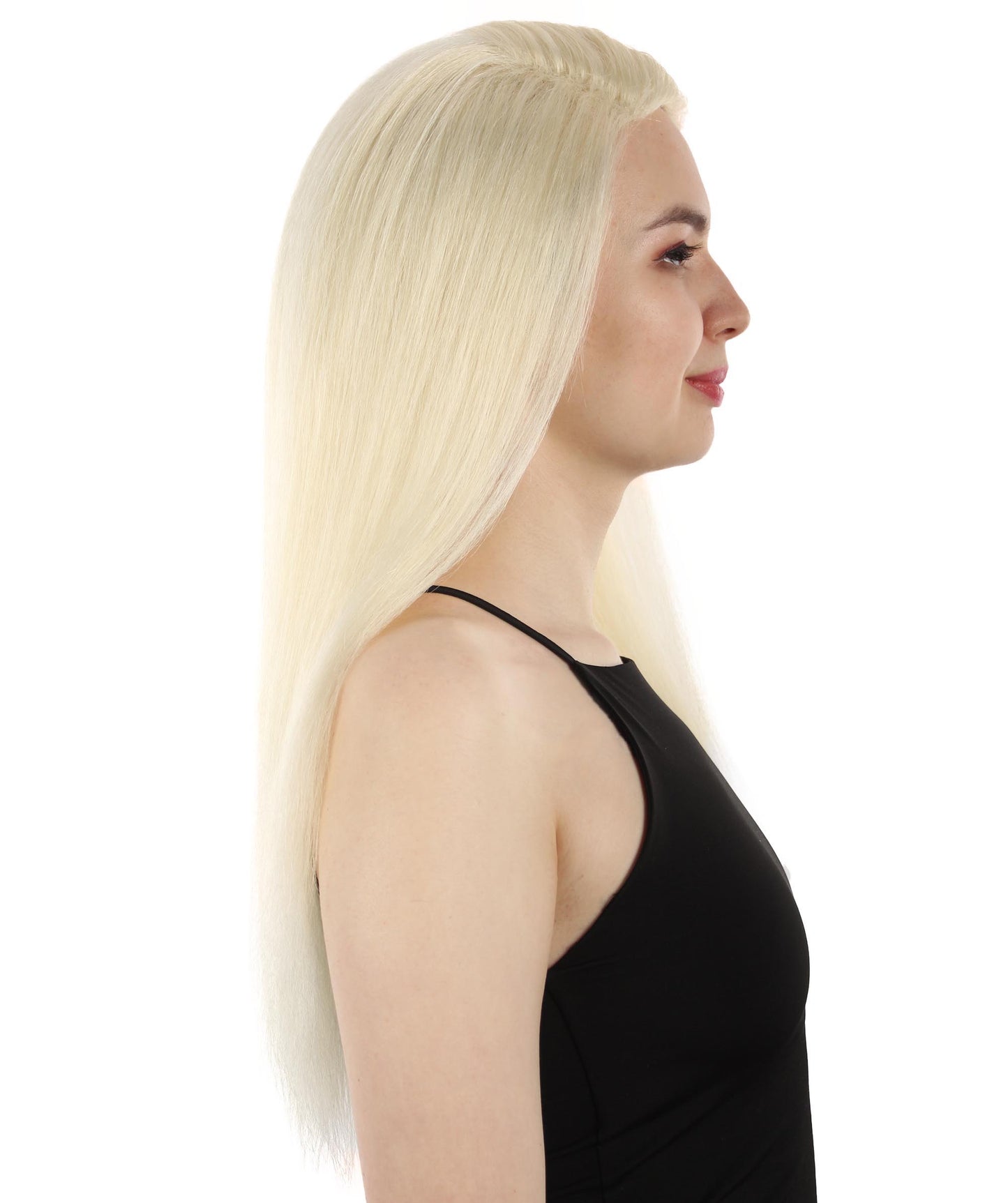 女性用ロングストレートサイドパートコスプレウィッグ ブロンド H-5220_17 ファンシースタイル プレミアムハロウィンパーティーウィッグコレクション