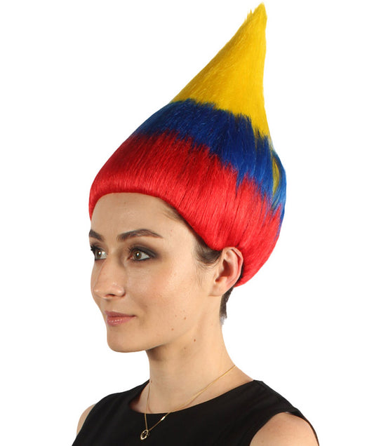 ウィメン コスプレウィッグ コロンビアフラッグ トロールスタイル H-4012 プレミアム 通気性キャップレスキャップ