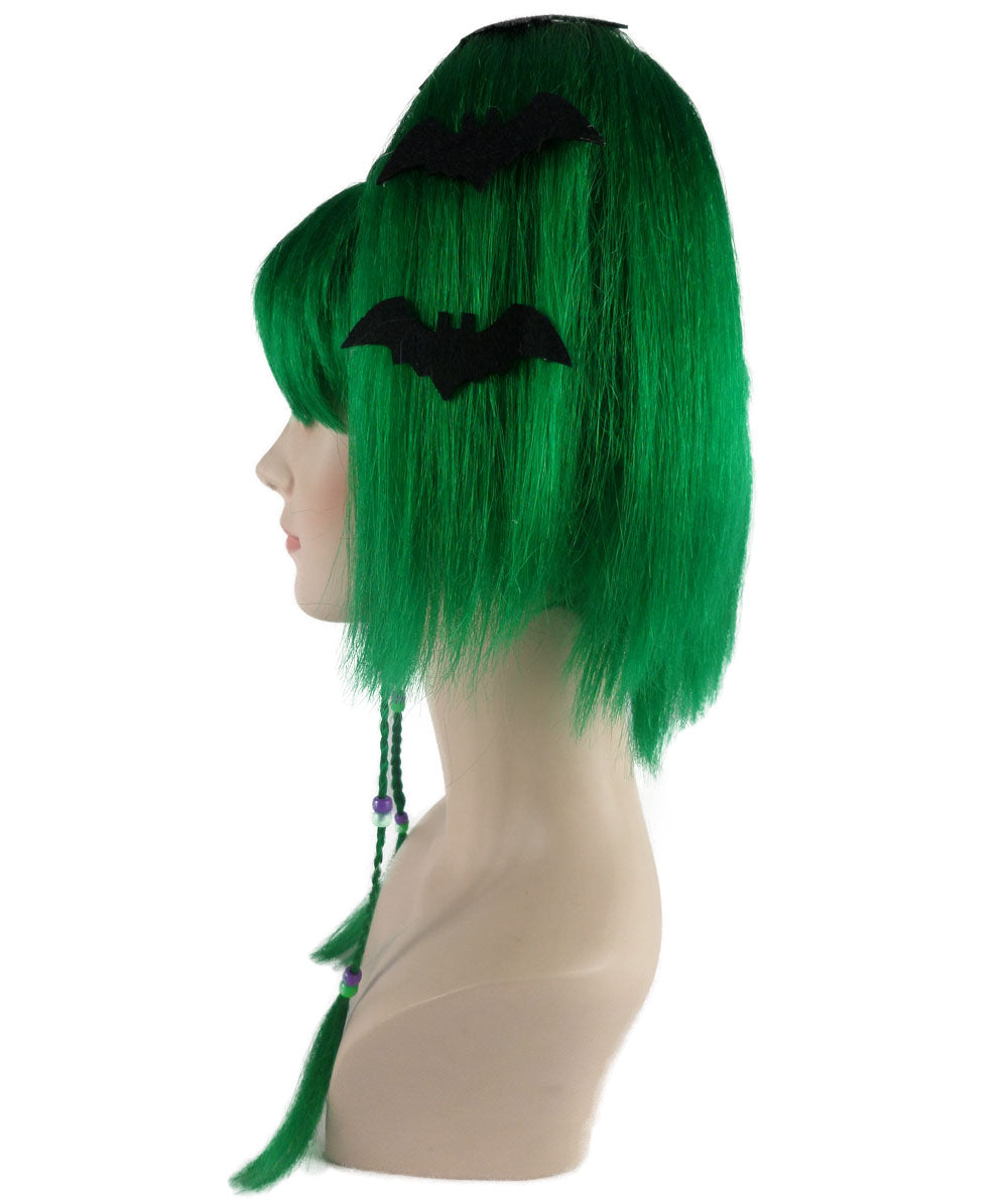 Wigs2you ハロウィンパーティープレミアム レディース H-701 バットエンジェルウィッグ ダークグリーン色