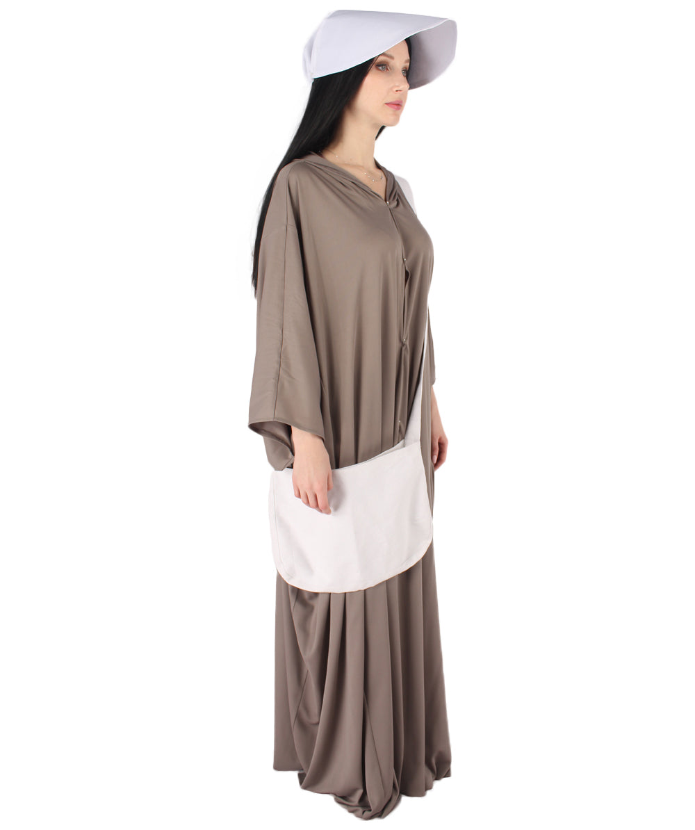 女性用 JCP-068_6 グレー ローブ ハンドメイド コスプレ衣装とバッグ ボンネット付き