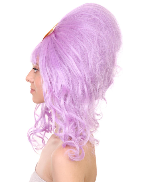 プレミアムハロウィンパーティーレディ H-5473 ロングレングス ウェービー パープル アニメーションスペースプリンセスウィッグ 紫
