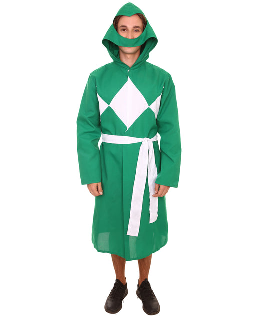 大人の男性用 JCO-345 アニメコスチューム ホワイトとグリーン コスプレコスチューム