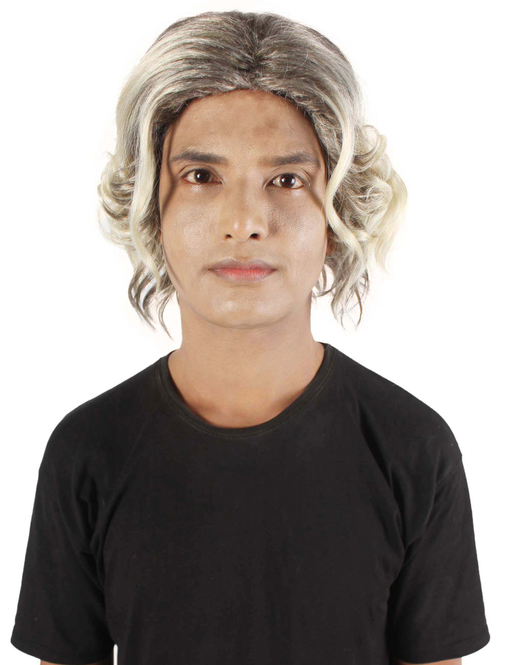 ハロウィンパーティー プレミアム 大人用 男性の「The Kid Laroi」セレブの軽い茶色のウィッグ H-5694
