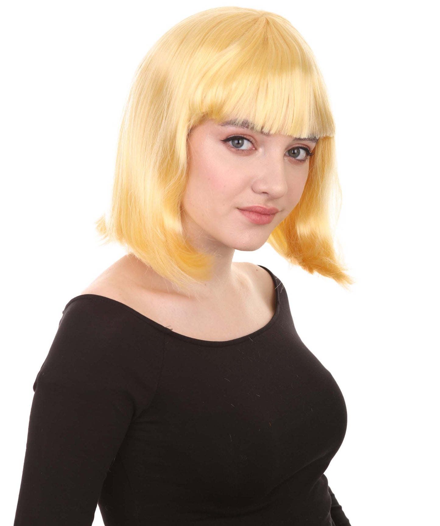 Wigs2you ハロウィンパーティープレミアムレディース H-575 イエローブロンド ミディアムボブウィッグ