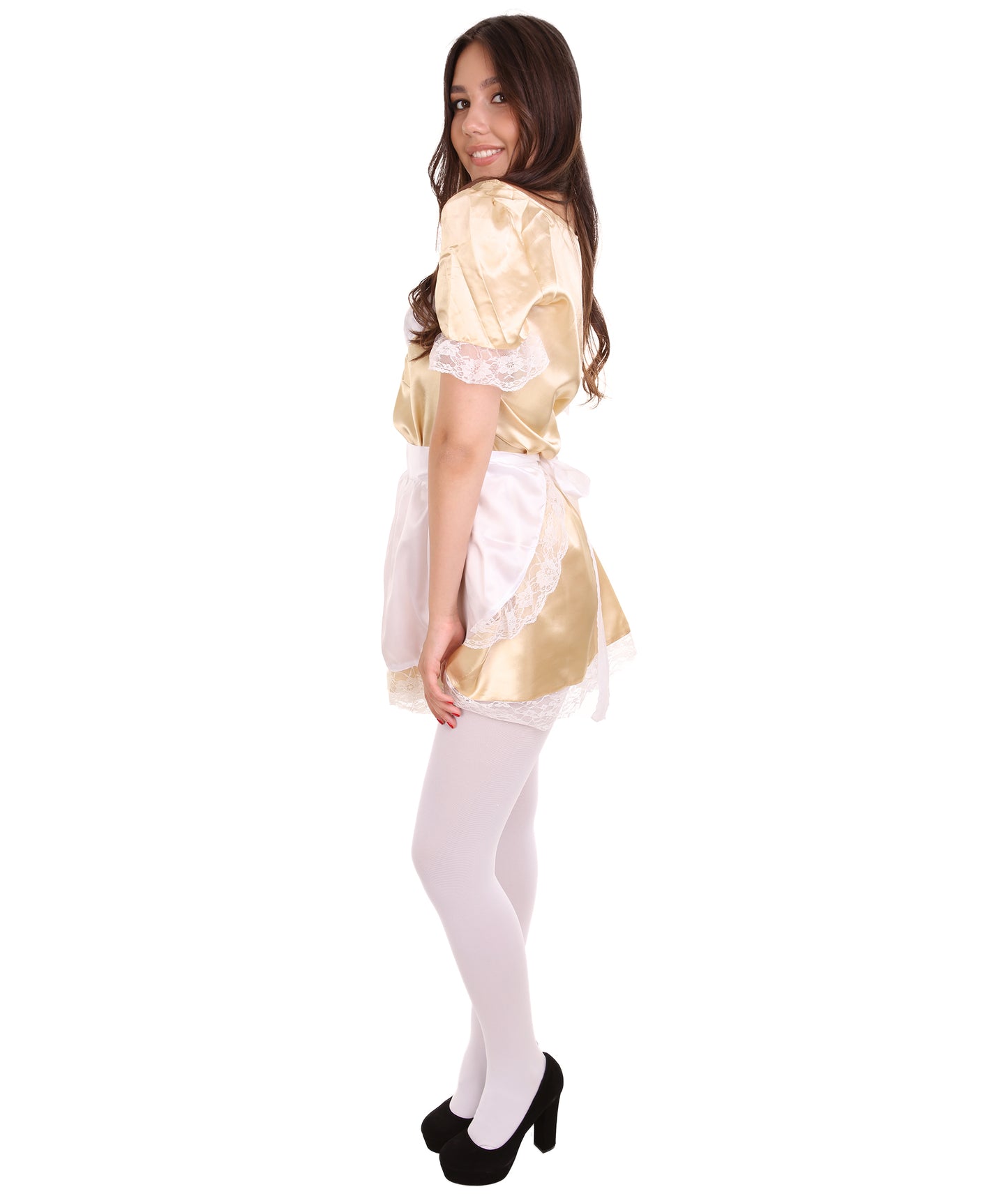 女性用 JCO-343_5 伝統的なメイド制服コスプレ ゴールドコスチューム
