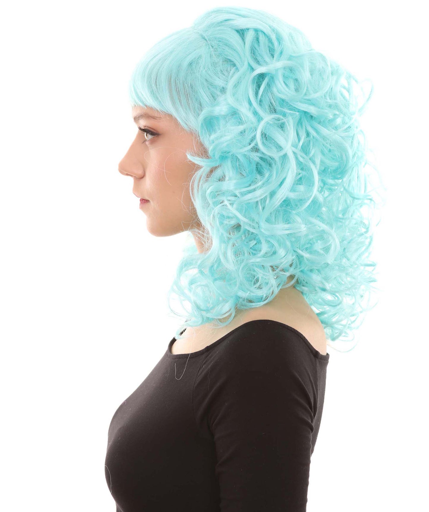 Wigs2you ハロウィンパーティープレミアムレディース H-1738 華やかに見えるピンアップガール ライトブルーウィッグ