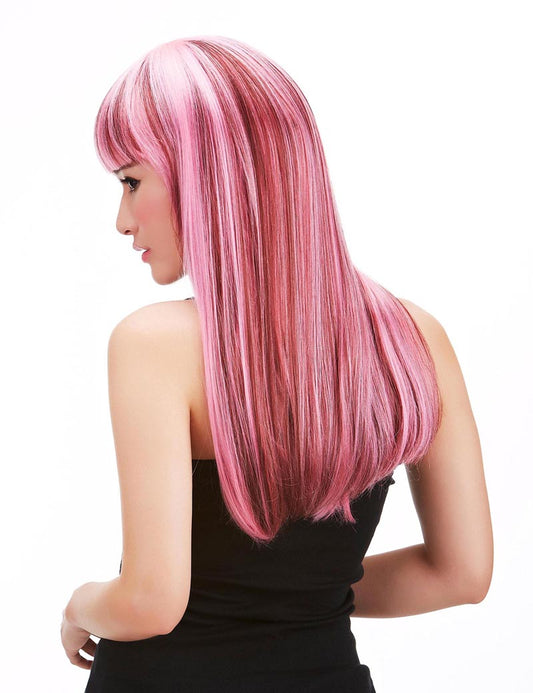 重めの前髪で目力アップ!さらさらストレートがとっても魅力的 ウィッグネット付き。PTB-017