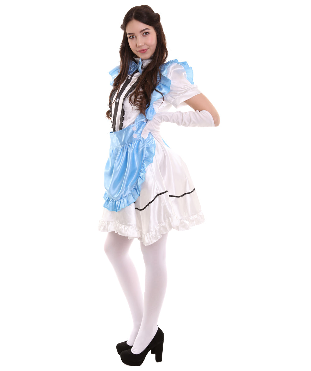 女性用 JCO-326_2 アニメ コスプレ フレンチメイド ファンシー ドレス ミディアムブルー コスプレ コスチューム