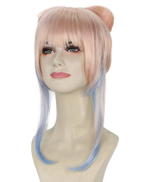 レディース H-5970 ピンク ウィッグ 合成繊維 キャップレス キャップ ハロウィンにぴったり