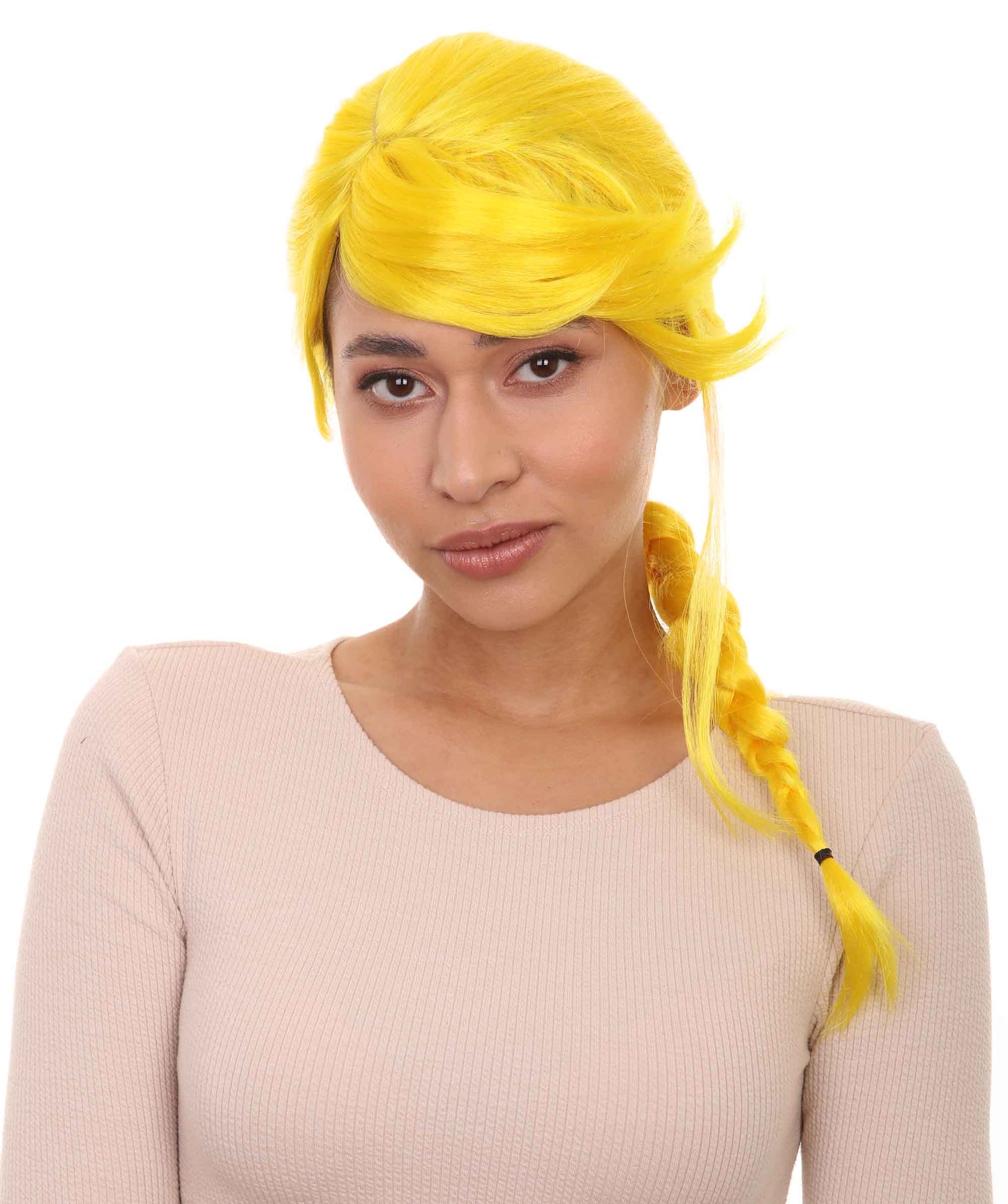 Wigs2you ハロウィン パーティー プレミアム レディース H-1163 とても快適なイエローの編み込みウィッグ