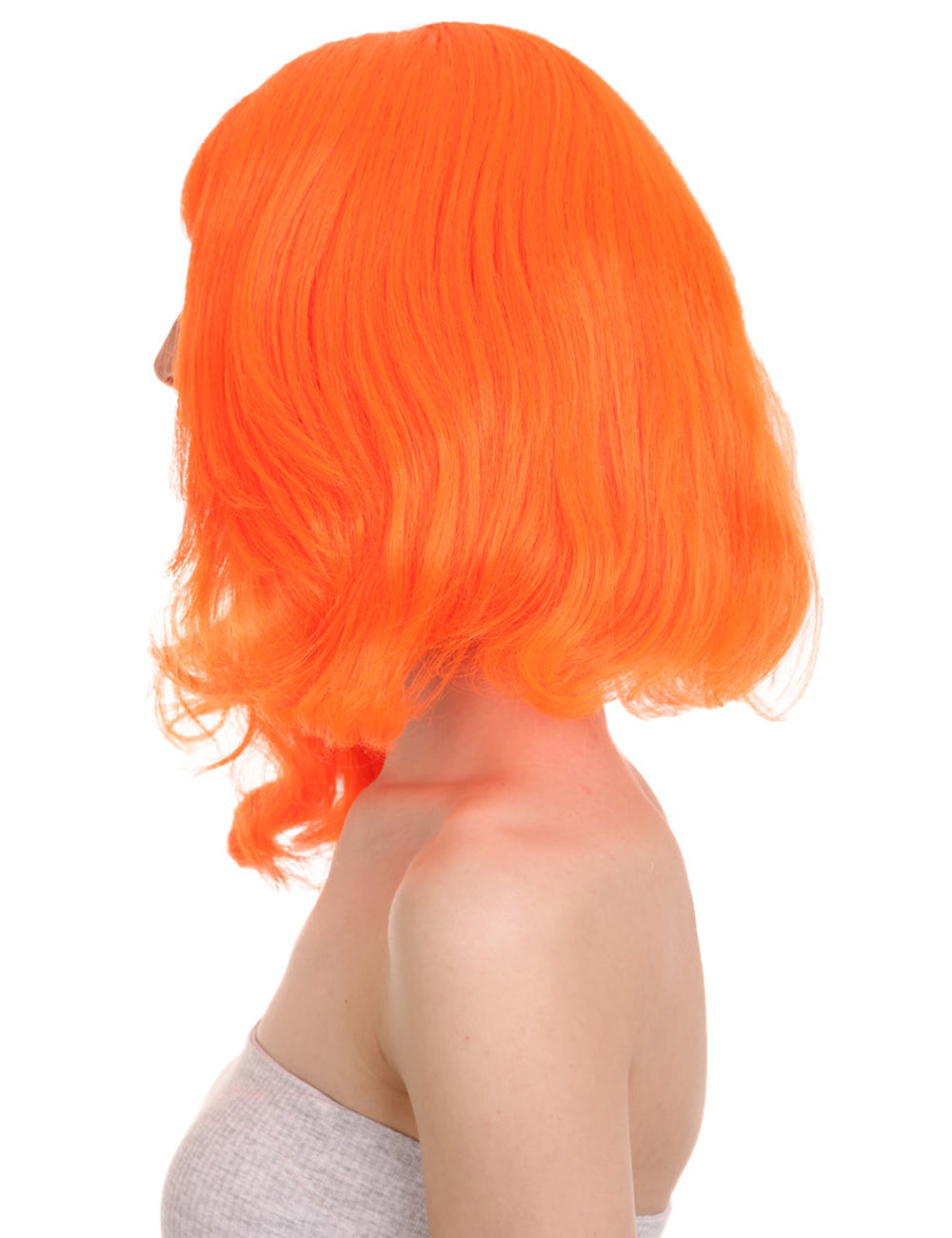 Wigs2you ハロウィン パーティー プレミアム レディース H-1298 着けやすい 快適なフィット感 ネオンオレンジ ページボーイ ウィッグ