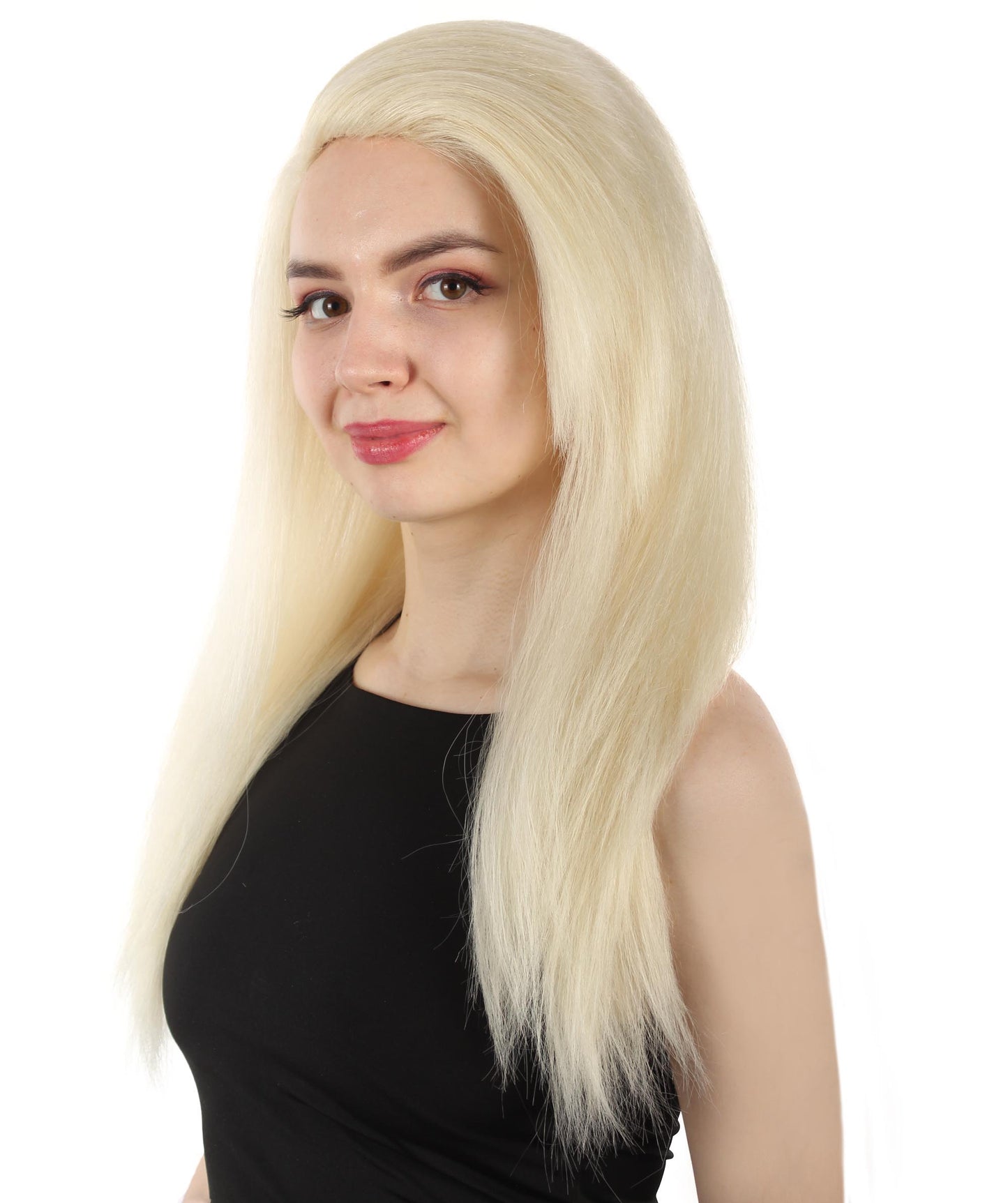 女性用ロングストレートサイドパートコスプレウィッグ ブロンド H-5220_17 ファンシースタイル プレミアムハロウィンパーティーウィッグコレクション