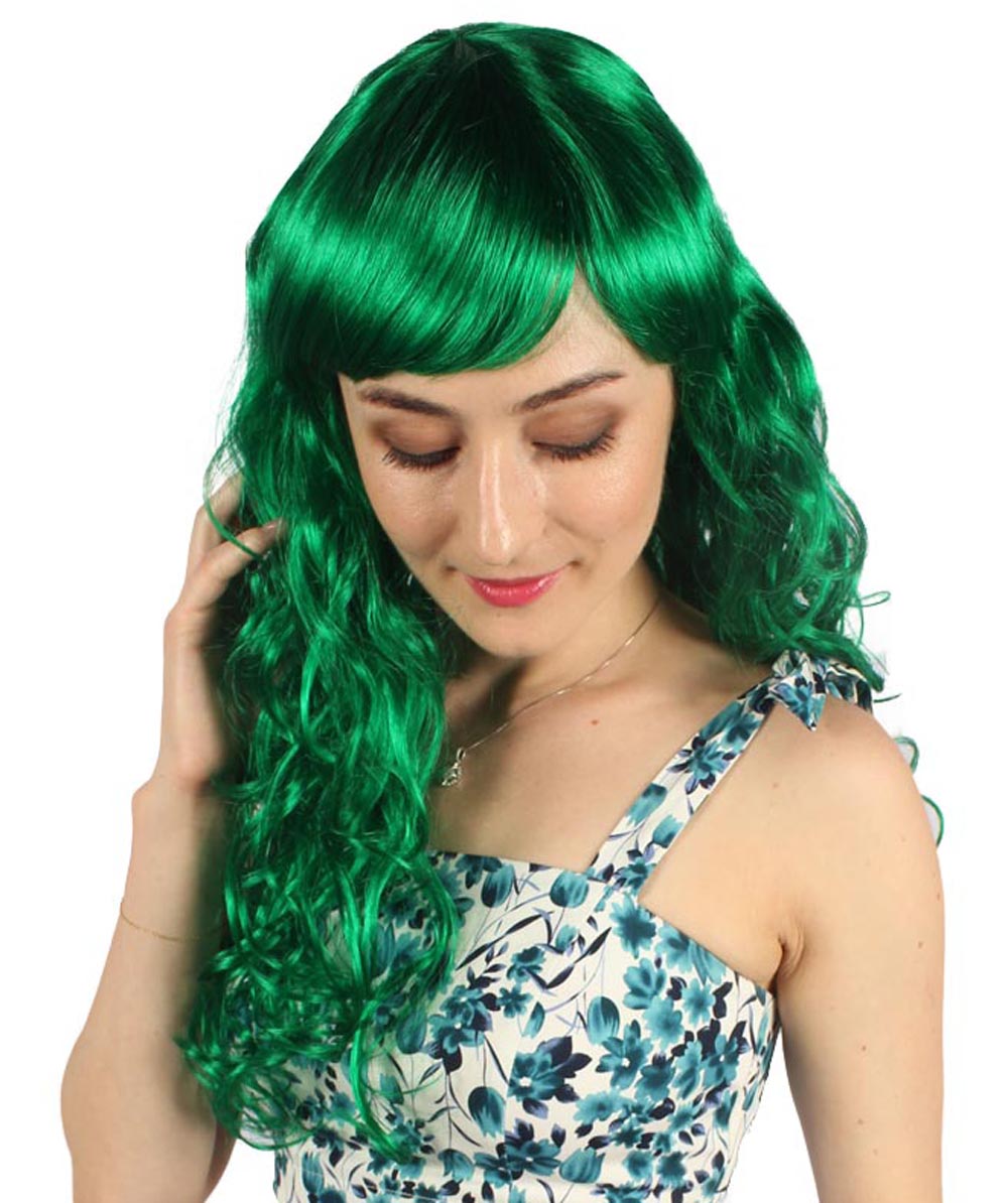 Wigs2you ハロウィン パーティー プレミアム H-817 バットマン 女性ジョーカー ウィッグ ダークグリーン色