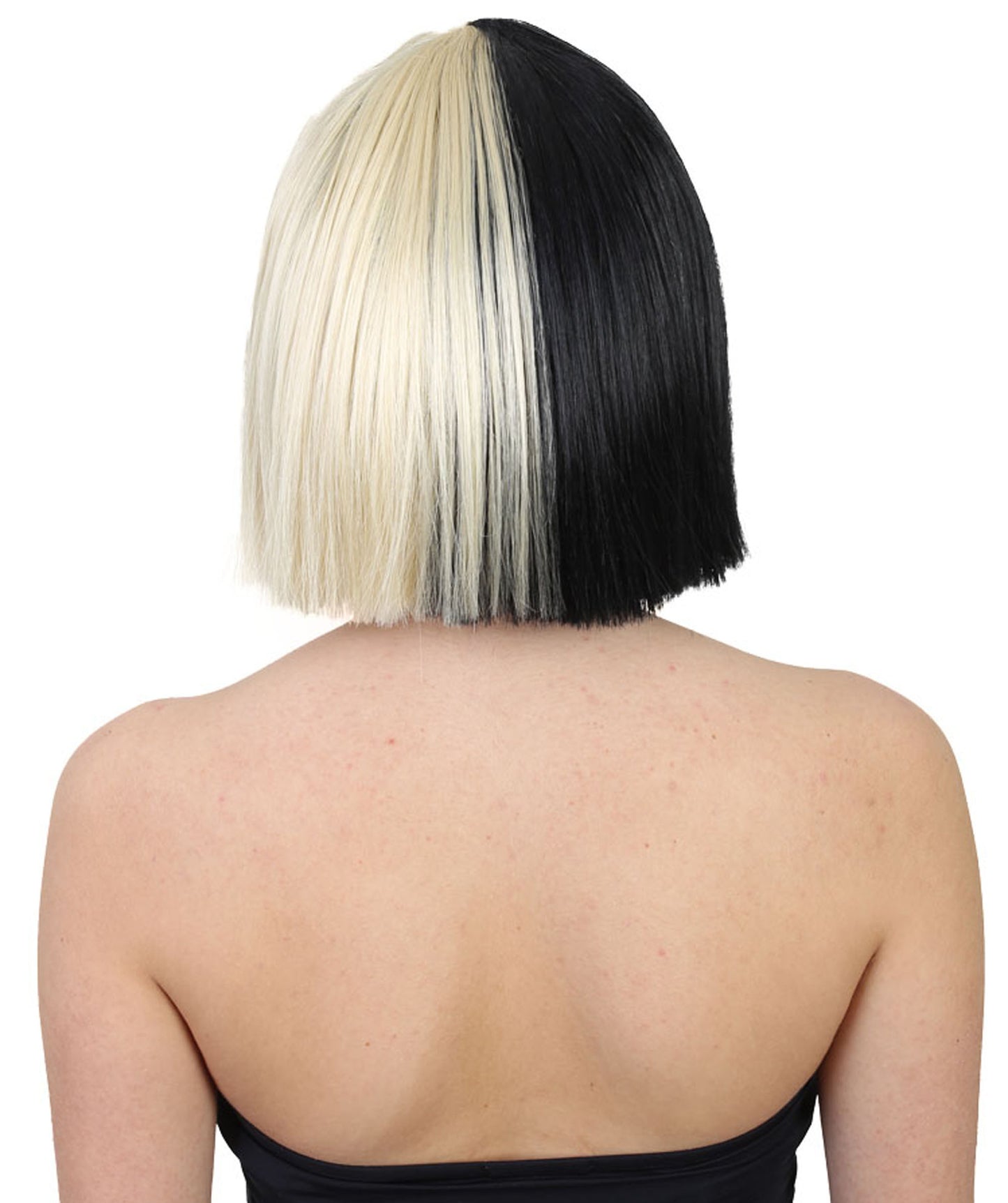 Wigs2you ハロウィンとパーティー プレミアム レディース H-488 SIA ブラックとブロンド ウィッグ Sサイズ