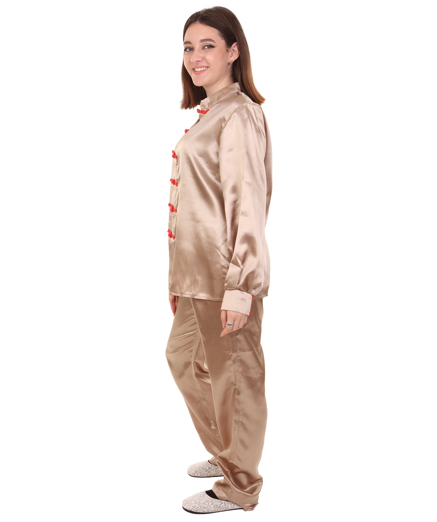 大人用ウィメンズ JCO-270_6 中国の伝統的なカンフー コッパーサテン 制服 コスプレ衣装