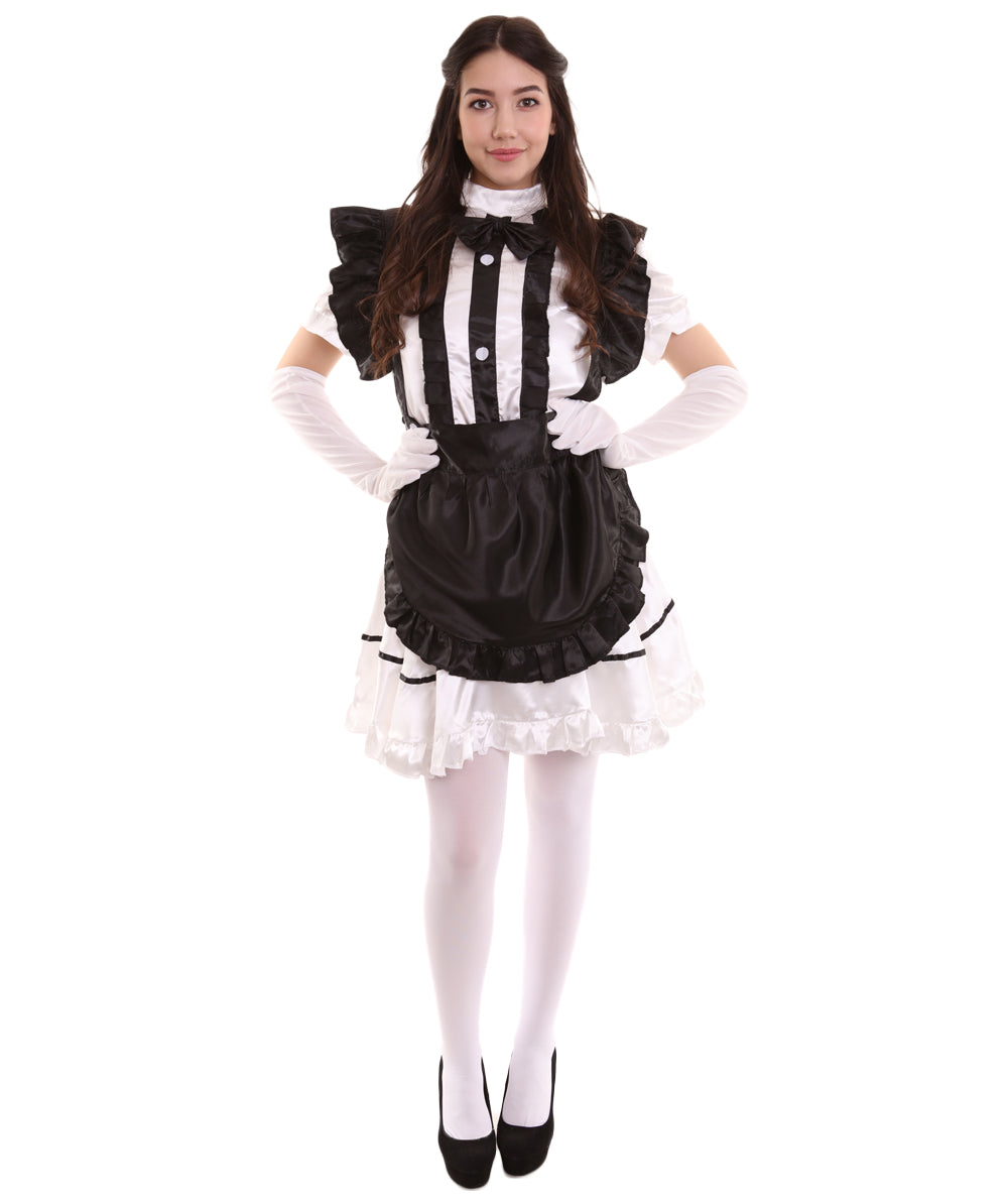 女性用 JCO-326 アニメ コスプレ フレンチメイド ファンシー ドレス ブラック コスプレ コスチューム