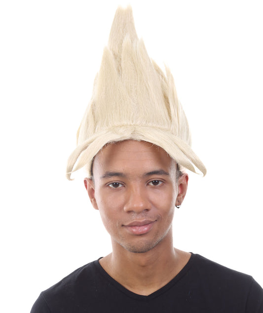 男性用「ドラゴンボールZ」ブロンドスパイクウィッグ H-4379 TV/映画ウィッグ プレミアム通気性キャップレスキャップ