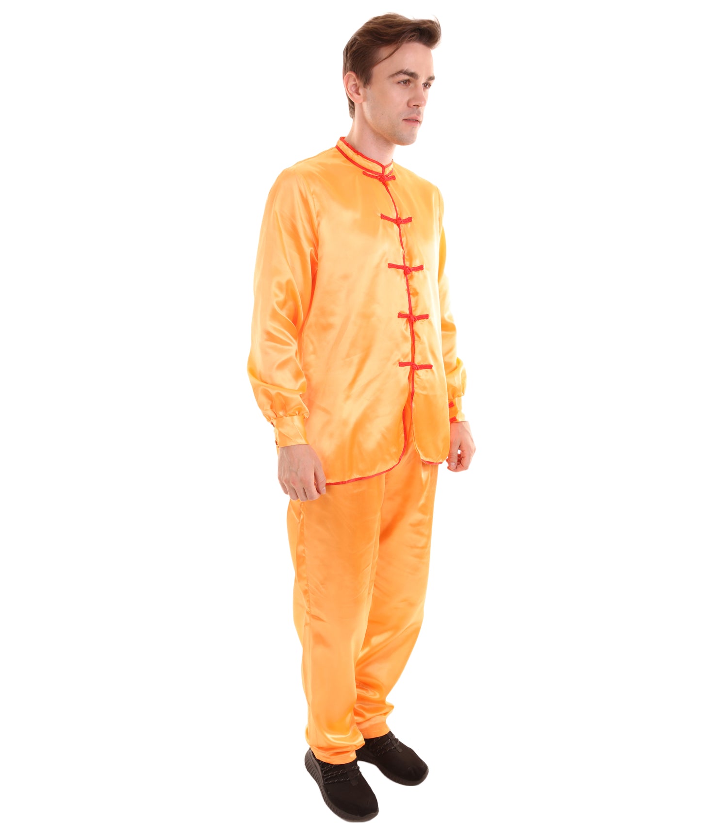 大人用メンズ JCO-269_10 中国の伝統的なカンフー オレンジサテン 制服 コスプレ衣装