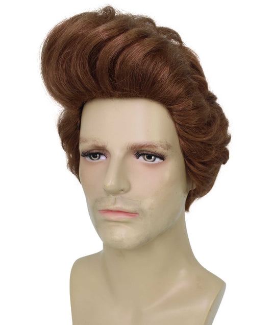 メンズ H-6041 象徴的なアニメキャラクターの若いバージョン ブラウン ウィッグ ハロウィンに最適 難燃性合成繊維
