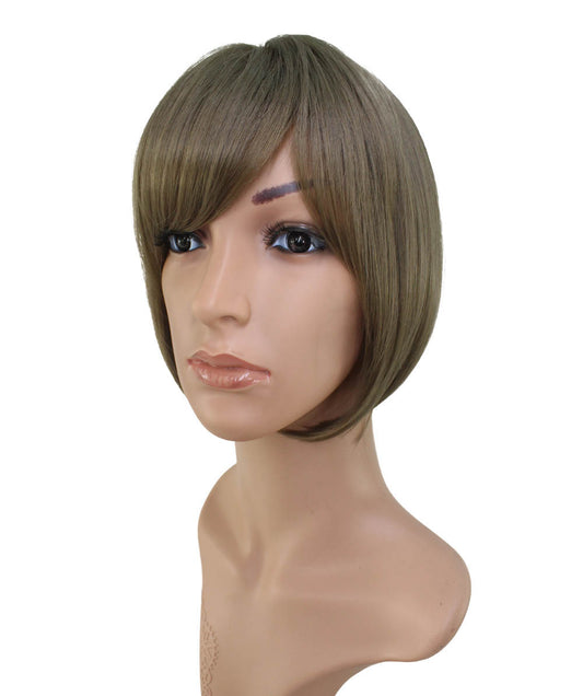 " 耐熱商品☆サイドの毛が前下がりになったショートヘア!斜めに流した前髪で更に小顔効果期待です♪ ウィッグネット付き♪ W-589 "