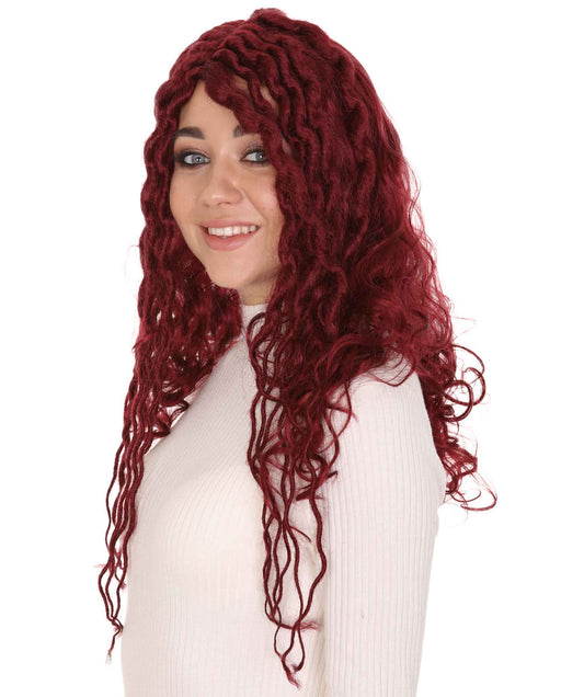 ファンタジーワインレッドカーリーレディースウィッグ H-2755 ファンシーキャラクターファッションウィッグ