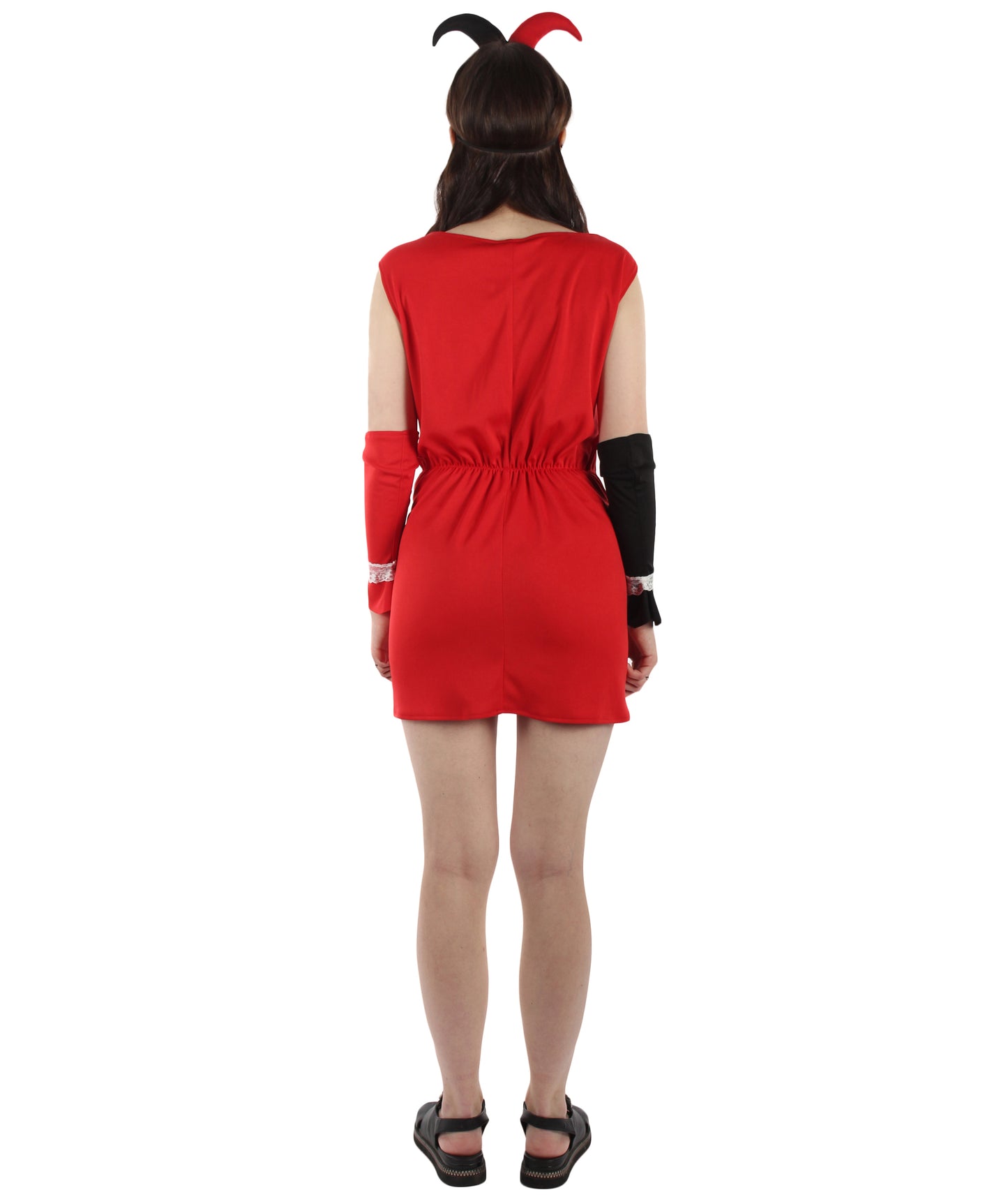 女性 JCP-137 のスペードポーカーブラックアンドレッドドレスコスチューム コスプレコスチューム