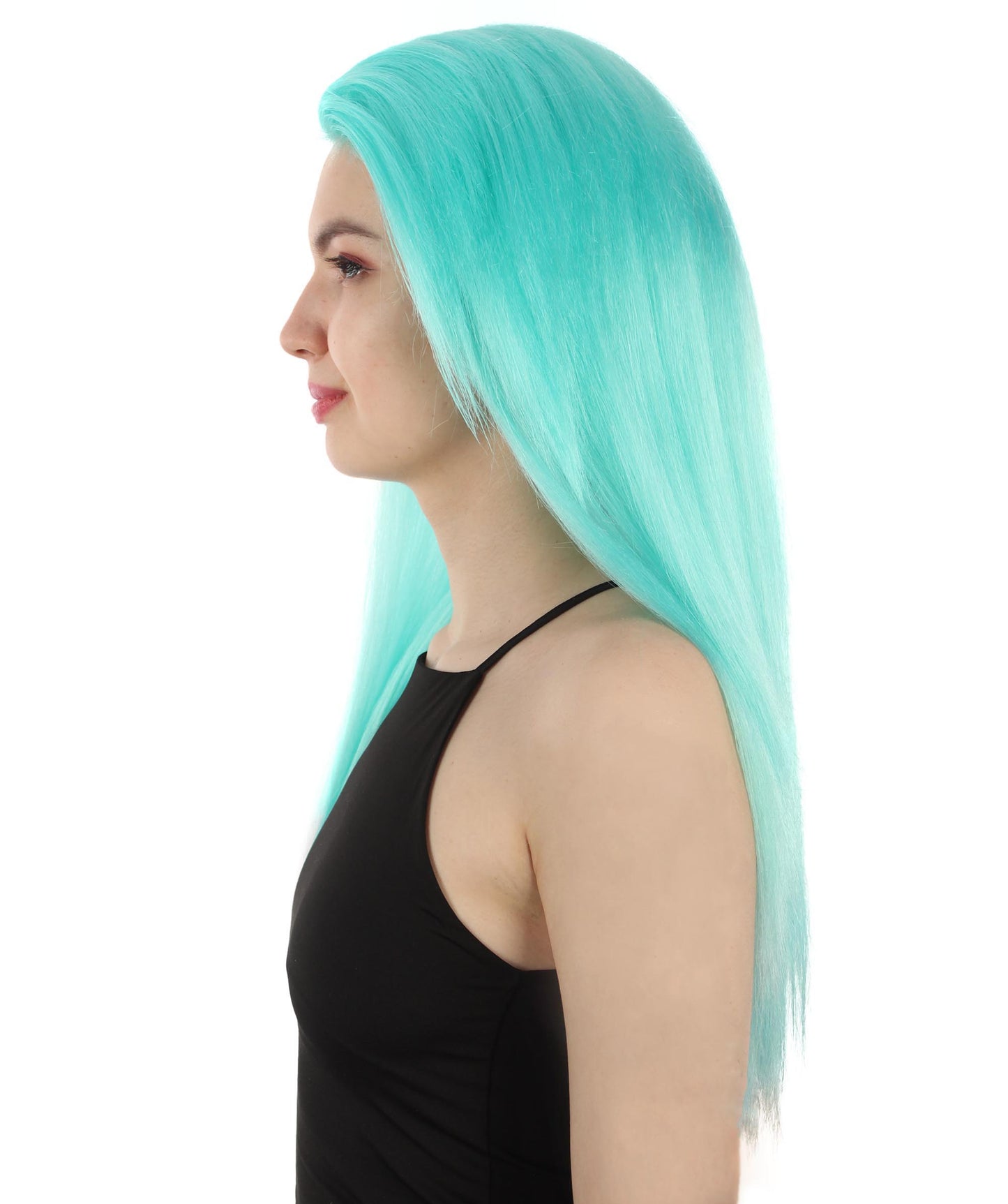 女性用ロングストレートサイドパートコスプレウィッグ ライトブルー H-5220_10 ファンシースタイル プレミアムハロウィンパーティーウィッグコレクション