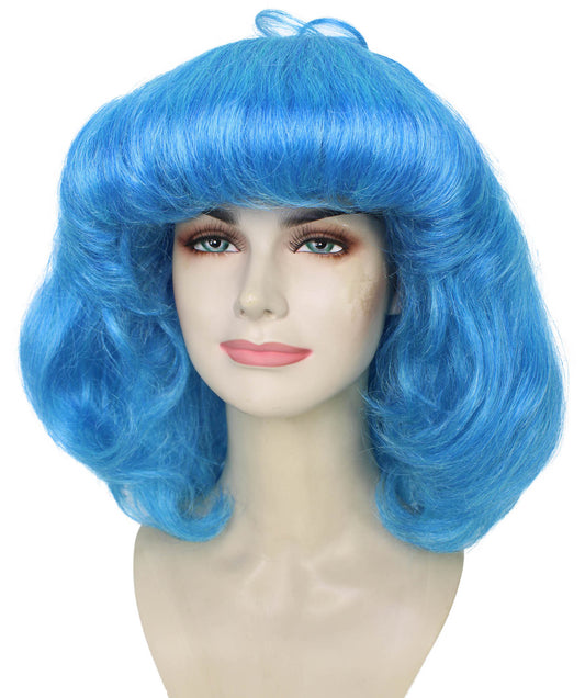 レディース H--5986 パンクブルー コスプレウィッグ ハロウィンやコスプレに最適 難燃性合成繊維
